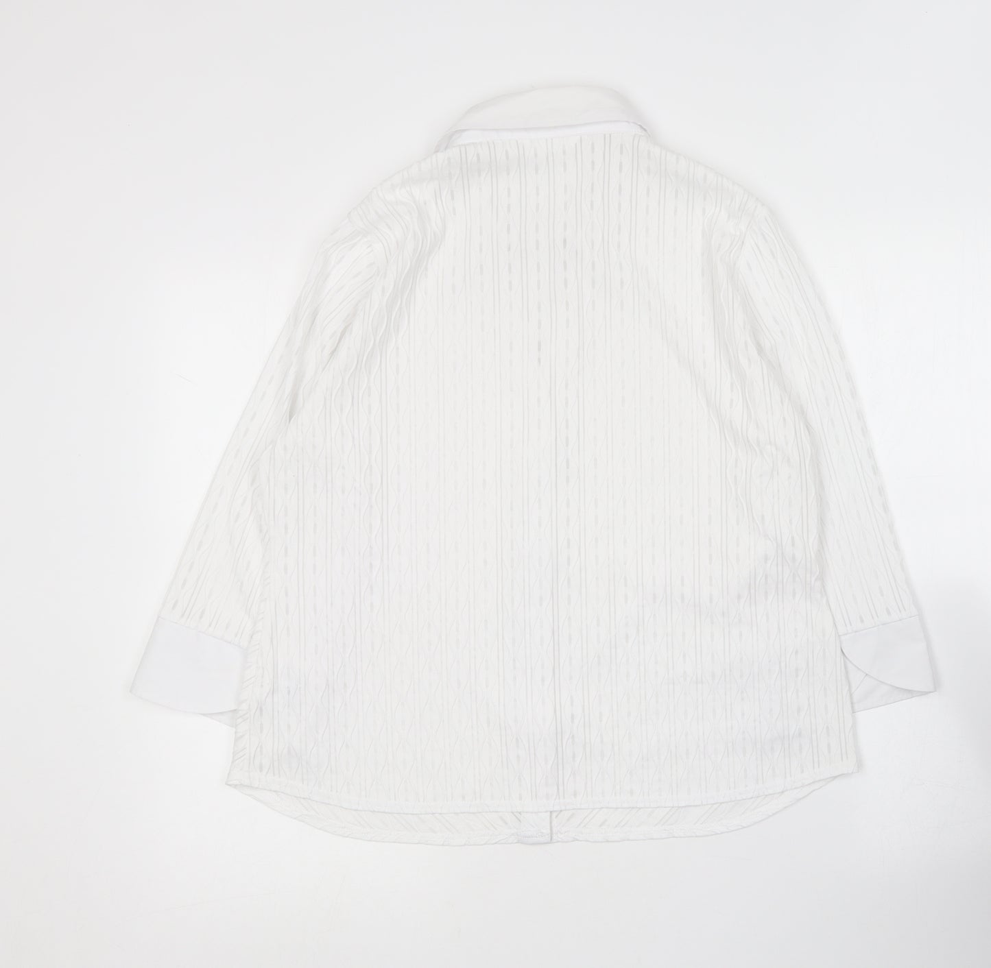 Marks and Spencer Womens White  Polyester Basic Button-Up Size 18 Collared