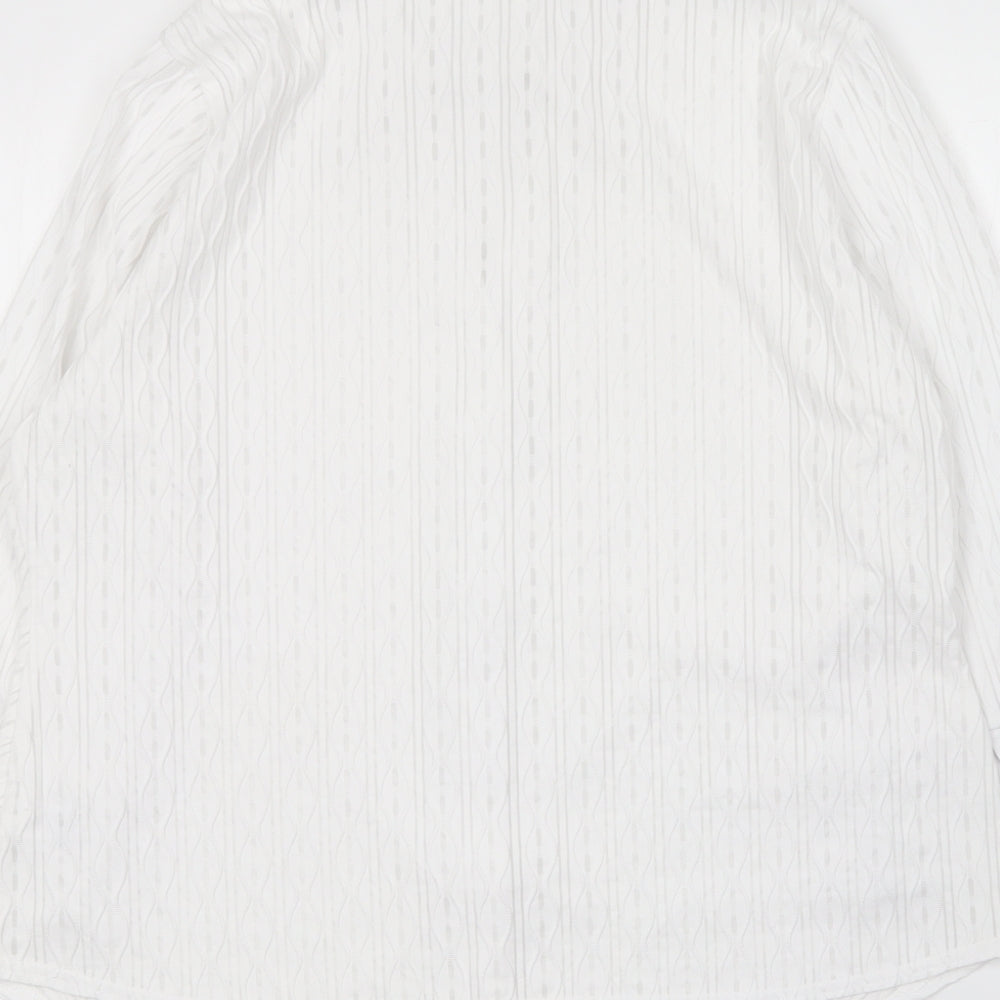 Marks and Spencer Womens White  Polyester Basic Button-Up Size 18 Collared