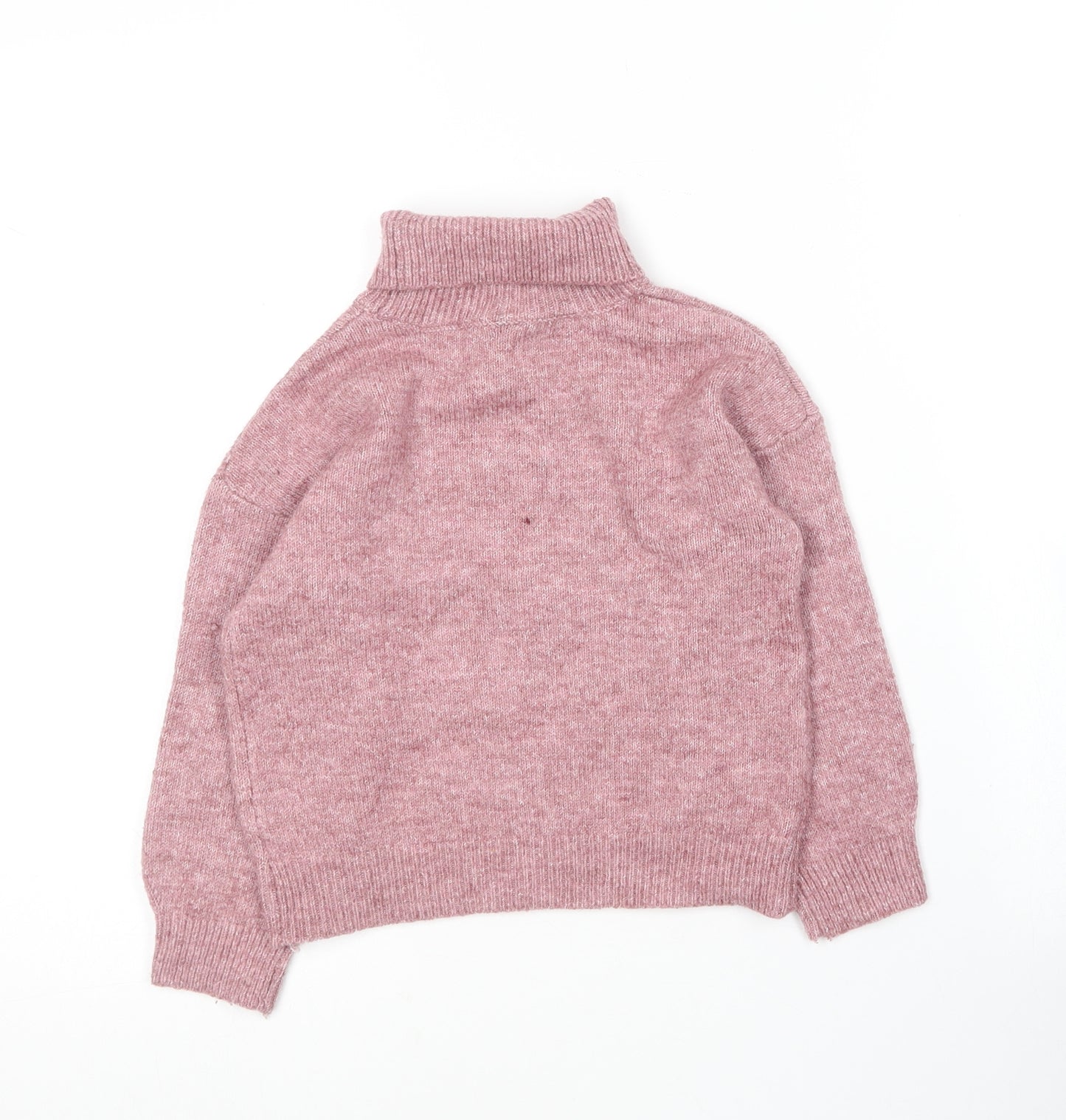 TU Girls Pink Roll Neck  Acrylic Pullover Jumper Size 6 Years   - Christmas Jumper