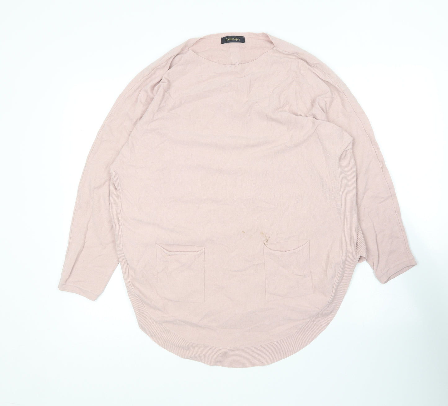 C.Valentyne Womens Pink Round Neck  Modal Pullover Jumper Size 14