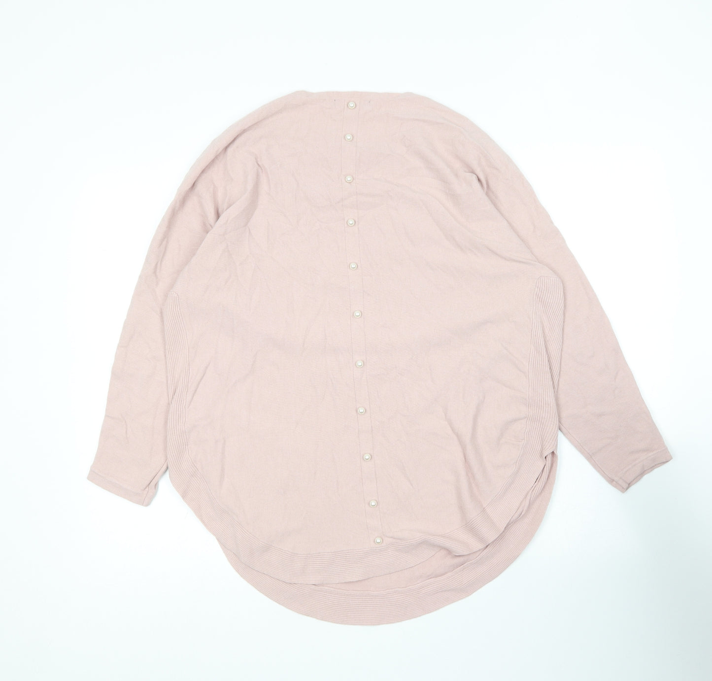 C.Valentyne Womens Pink Round Neck  Modal Pullover Jumper Size 14