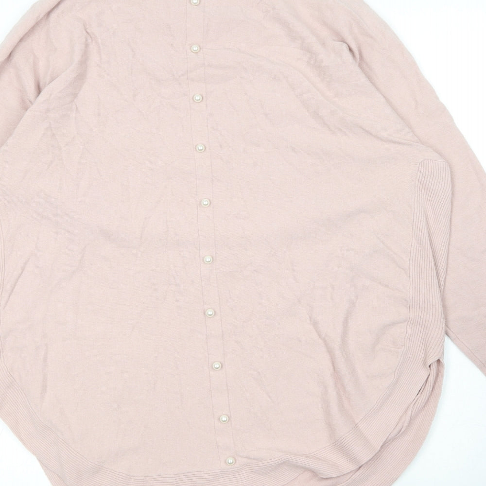 C.Valentyne Womens Pink Round Neck  Modal Pullover Jumper Size 14