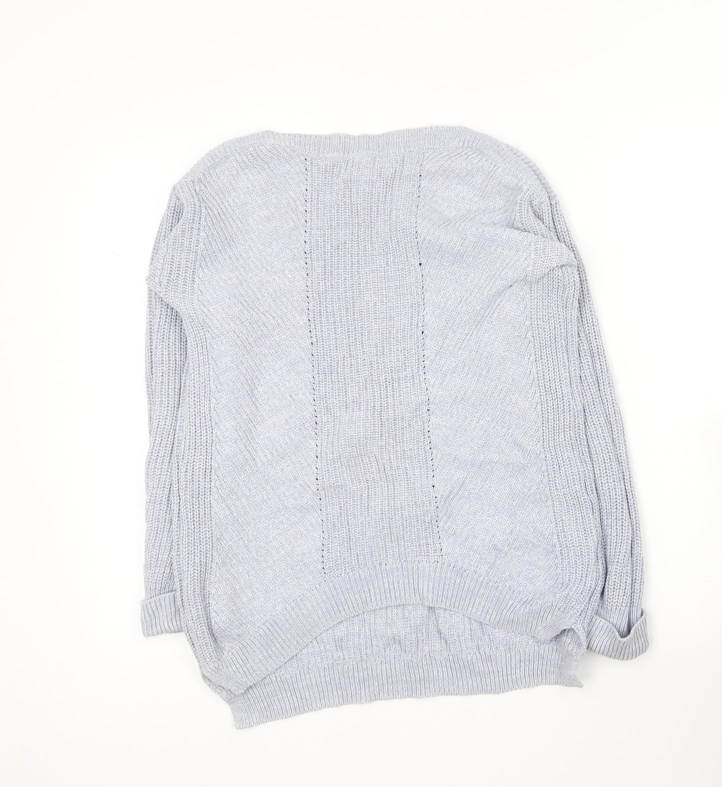 Marks and Spencer Womens Blue Round Neck  Cotton Pullover Jumper Size S