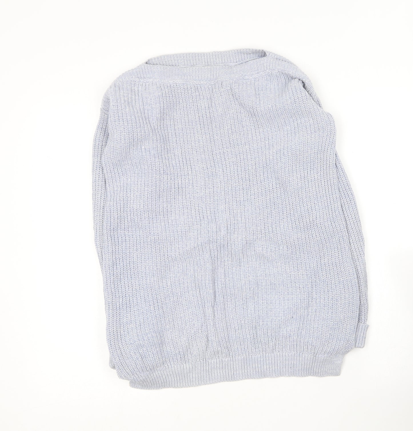 Marks and Spencer Womens Blue Round Neck  Cotton Pullover Jumper Size S