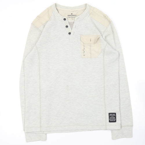 Matalan Mens Grey V-Neck  Polyester Pullover Jumper Size S