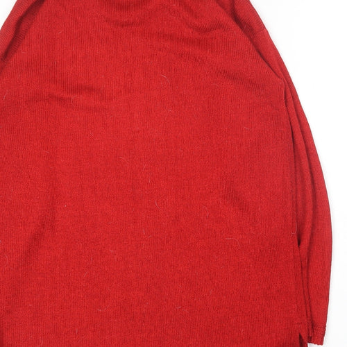 Designs Essesntials Womens Red Round Neck  Acrylic Pullover Jumper Size 10