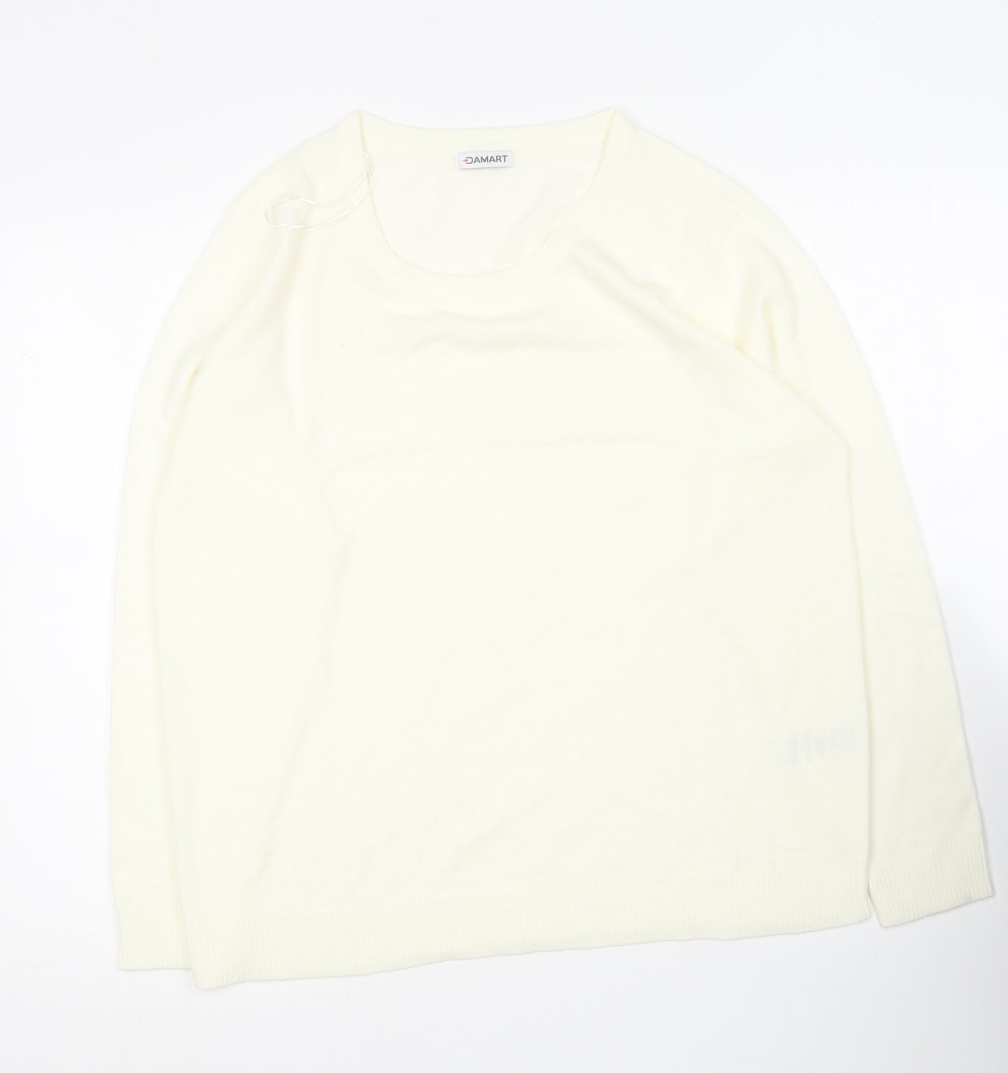 Damart Womens Ivory Round Neck  Acrylic Pullover Jumper Size 18