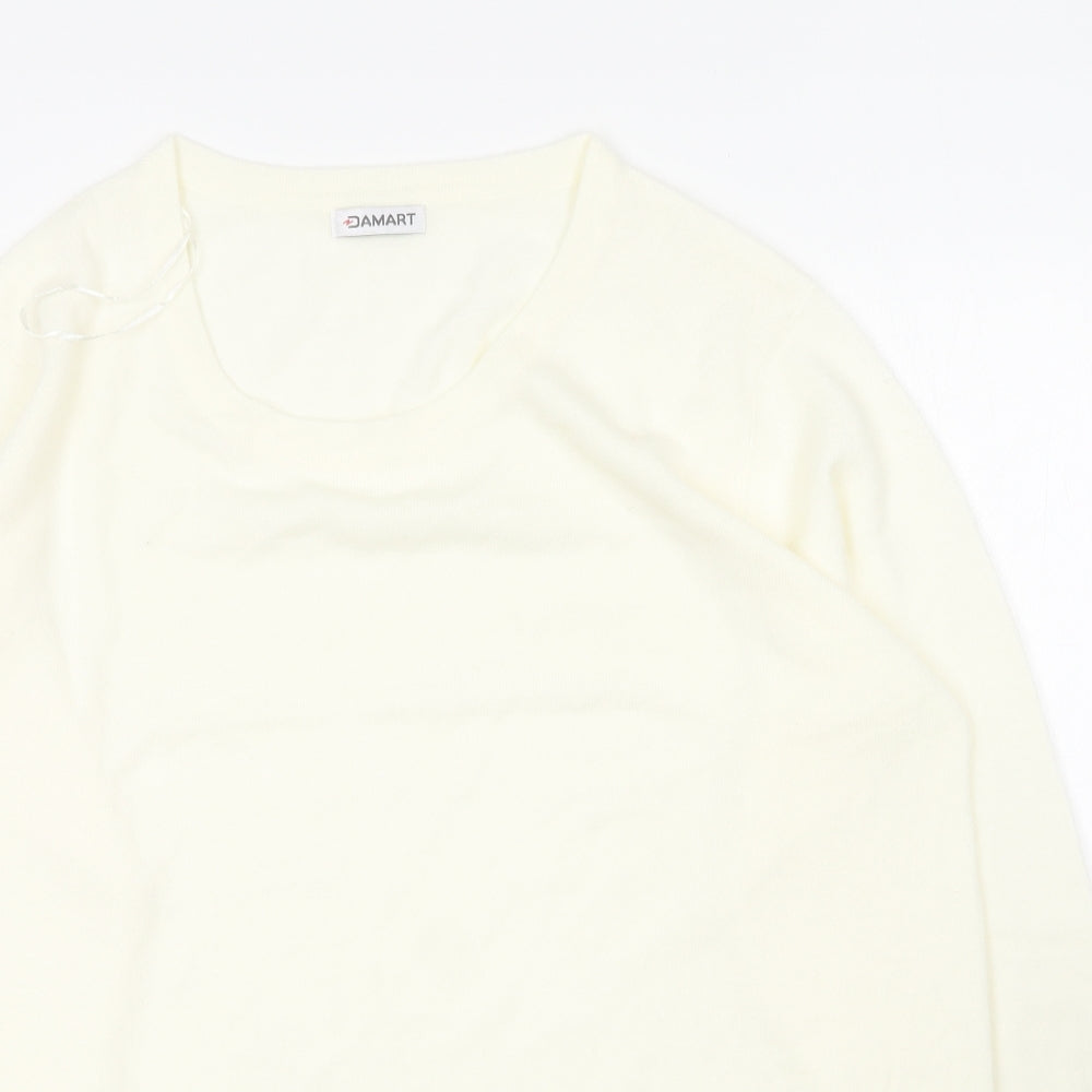 Damart Womens Ivory Round Neck  Acrylic Pullover Jumper Size 18