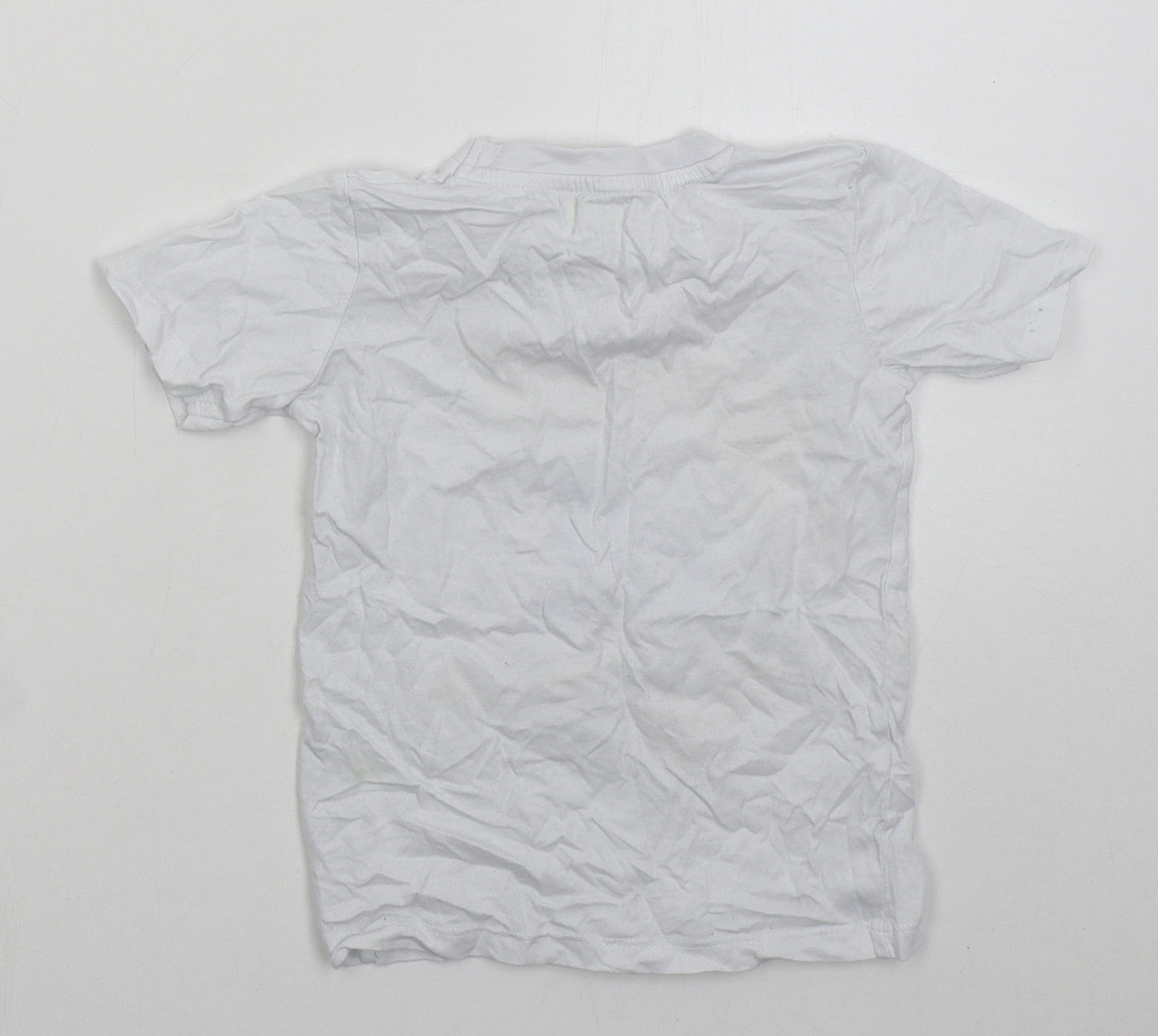 Sfera Boys White  Cotton Basic T-Shirt Size 3-4 Years Crew Neck Pullover - Wild Surf