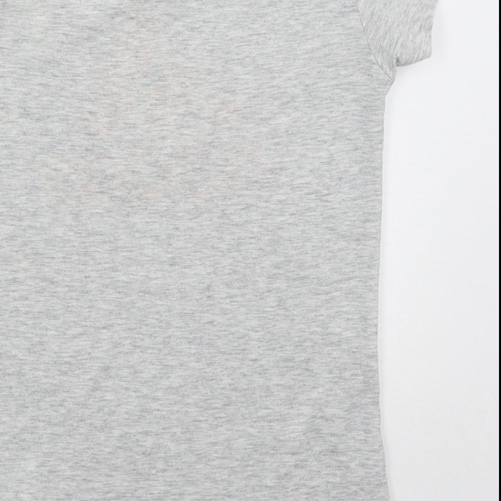 adidas Girls Grey  Cotton Basic T-Shirt Size 11-12 Years Crew Neck Pullover