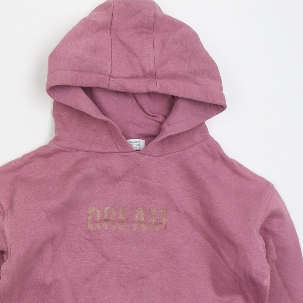 Primark Girls Pink  Cotton Pullover Hoodie Size 9-10 Years  Pullover - Dream