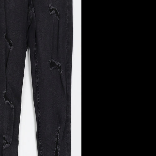 H&M Womens Grey  Cotton Skinny Jeans Size 8 L27 in Regular Button