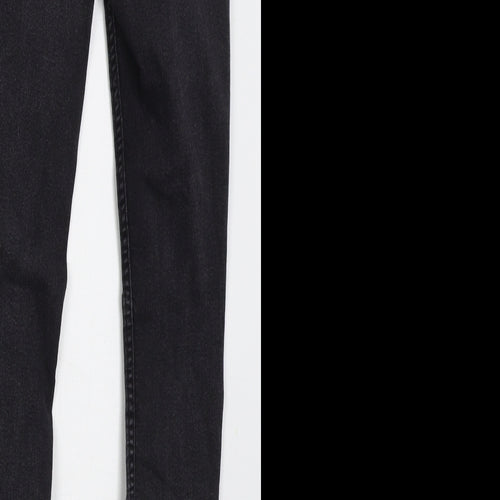 H&M Womens Grey  Cotton Skinny Jeans Size 8 L27 in Regular Button