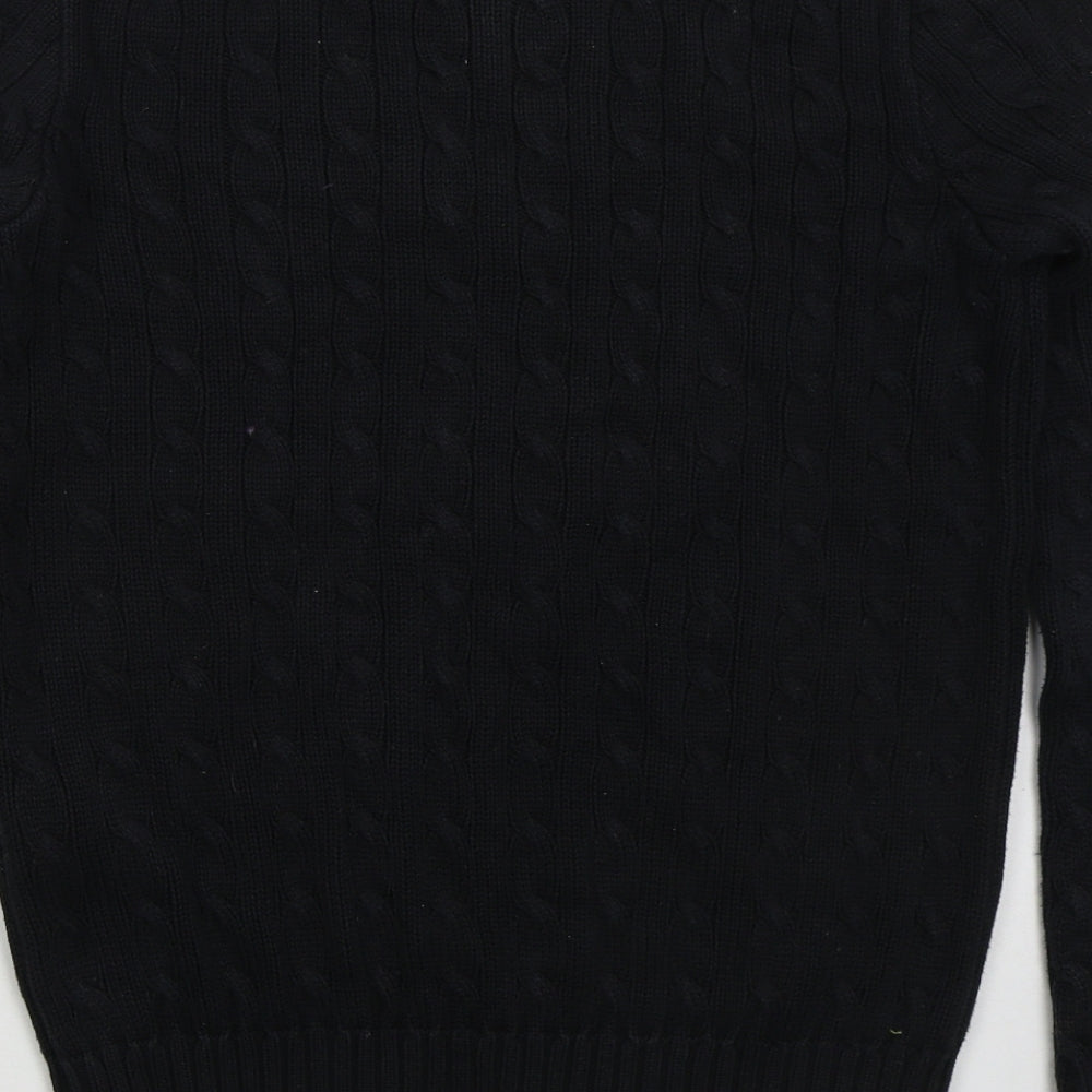 Ralph Lauren Boys Black V-Neck  Cotton Pullover Jumper Size L  Pullover