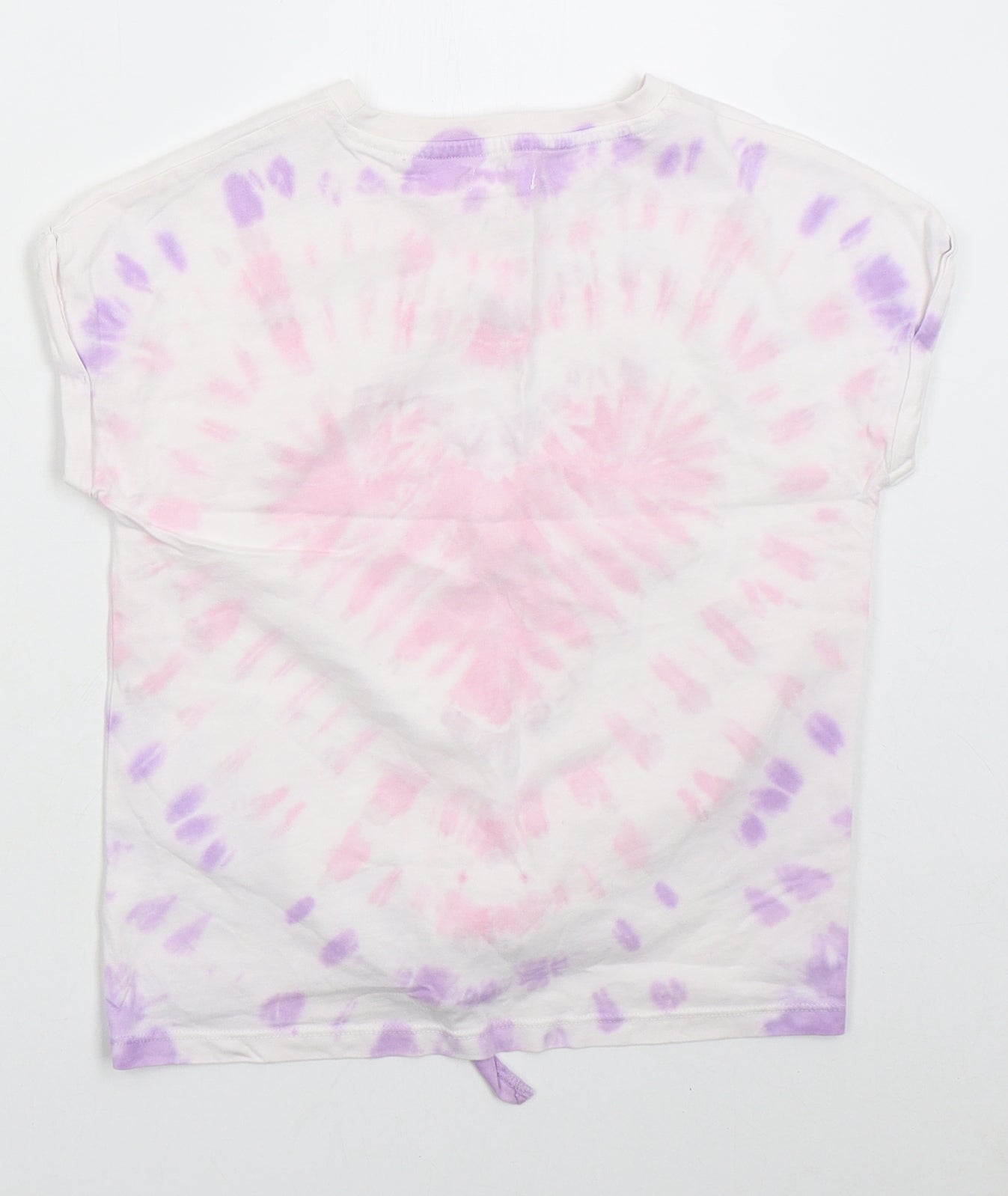 NEXT Girls Pink  Cotton Basic T-Shirt Size 6 Years Crew Neck Pullover - Tie Dye