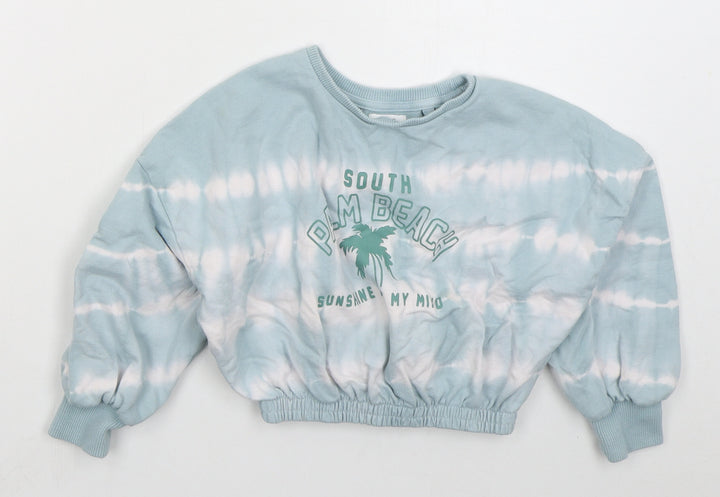 NEXT Girls Blue  Cotton Pullover Sweatshirt Size 5 Years  Pullover - South Palm Beach