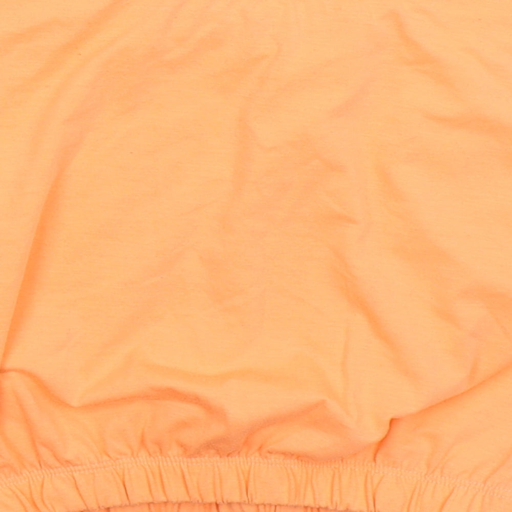 River Island Girls Orange  Cotton Basic T-Shirt Size 5-6 Years Crew Neck Pullover - Be More You