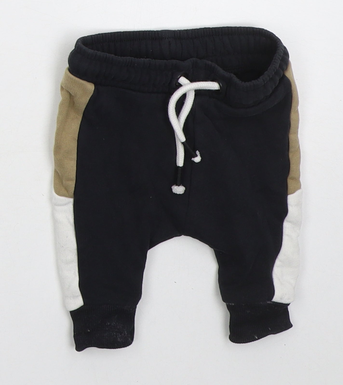 NEXT Boys Black  Cotton Sweatpants Trousers Size 3-6 Months  Drawstring