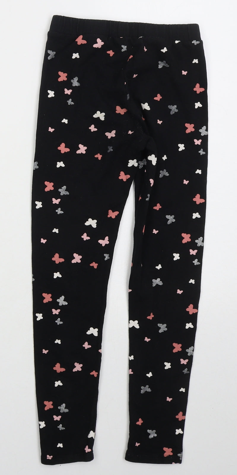 H&M Girls Black  Cotton Carrot Trousers Size 9-10 Years  Regular  - Butterflies