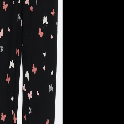 H&M Girls Black  Cotton Carrot Trousers Size 9-10 Years  Regular  - Butterflies
