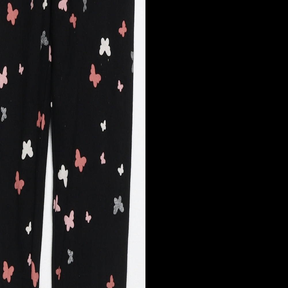 H&M Girls Black  Cotton Carrot Trousers Size 9-10 Years  Regular  - Butterflies