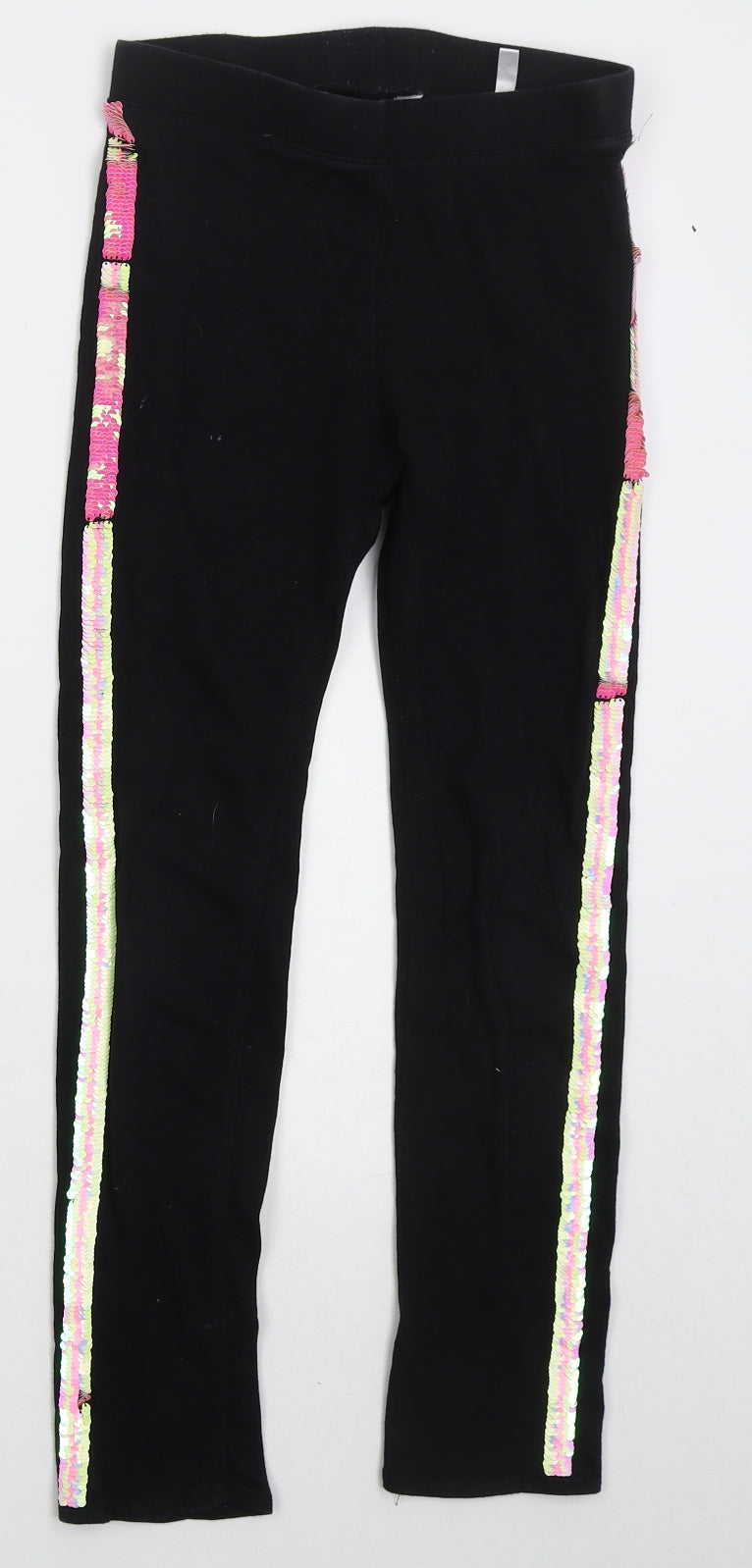 H&M Girls Black  Cotton Carrot Trousers Size 10 Years  Regular