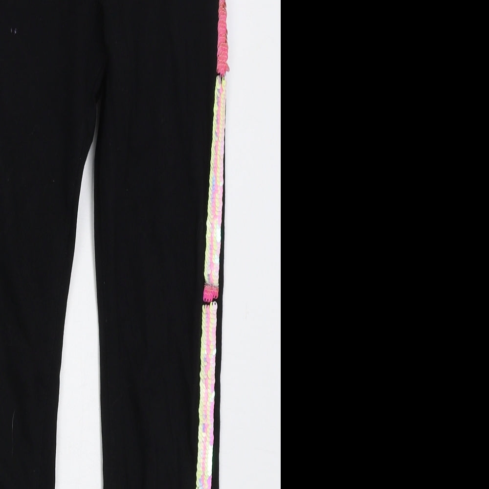 H&M Girls Black  Cotton Carrot Trousers Size 10 Years  Regular