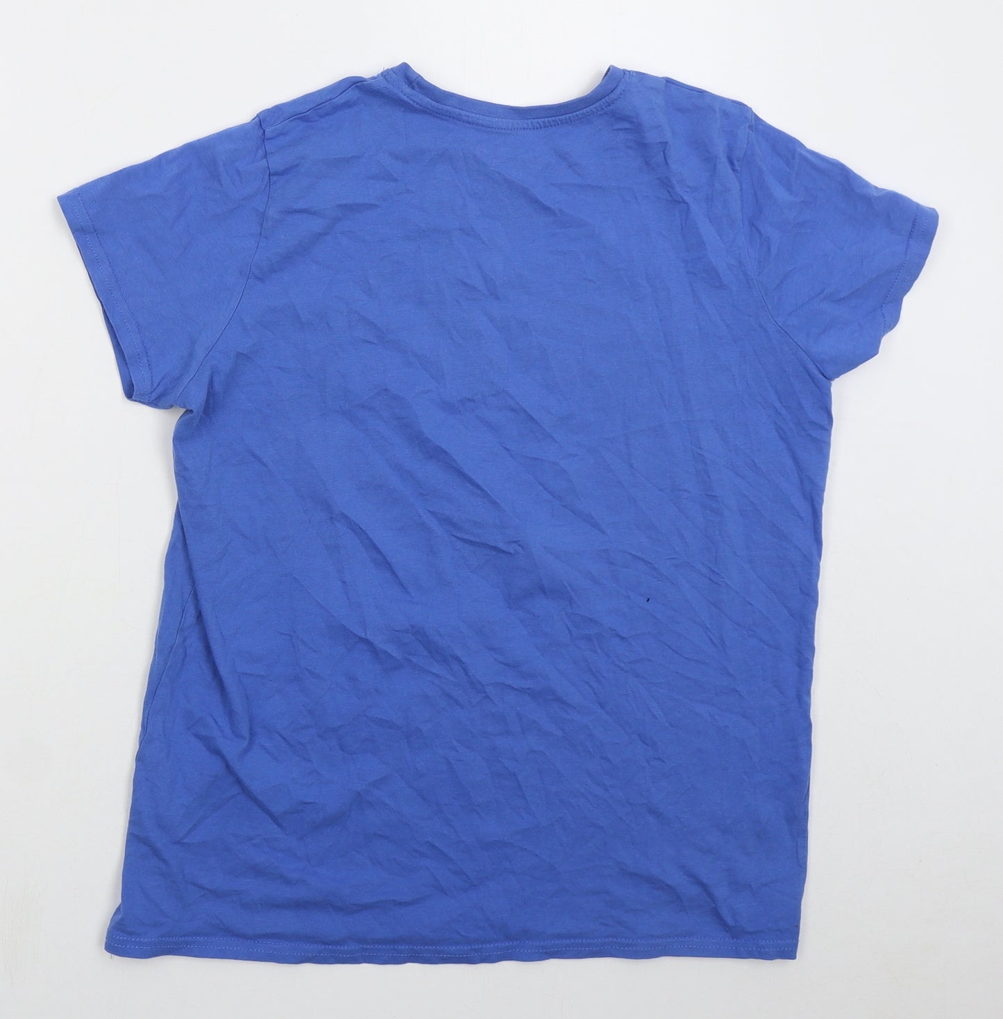 Primark Boys Blue  Cotton Basic T-Shirt Size 3-4 Years Crew Neck Pullover - Freestyle