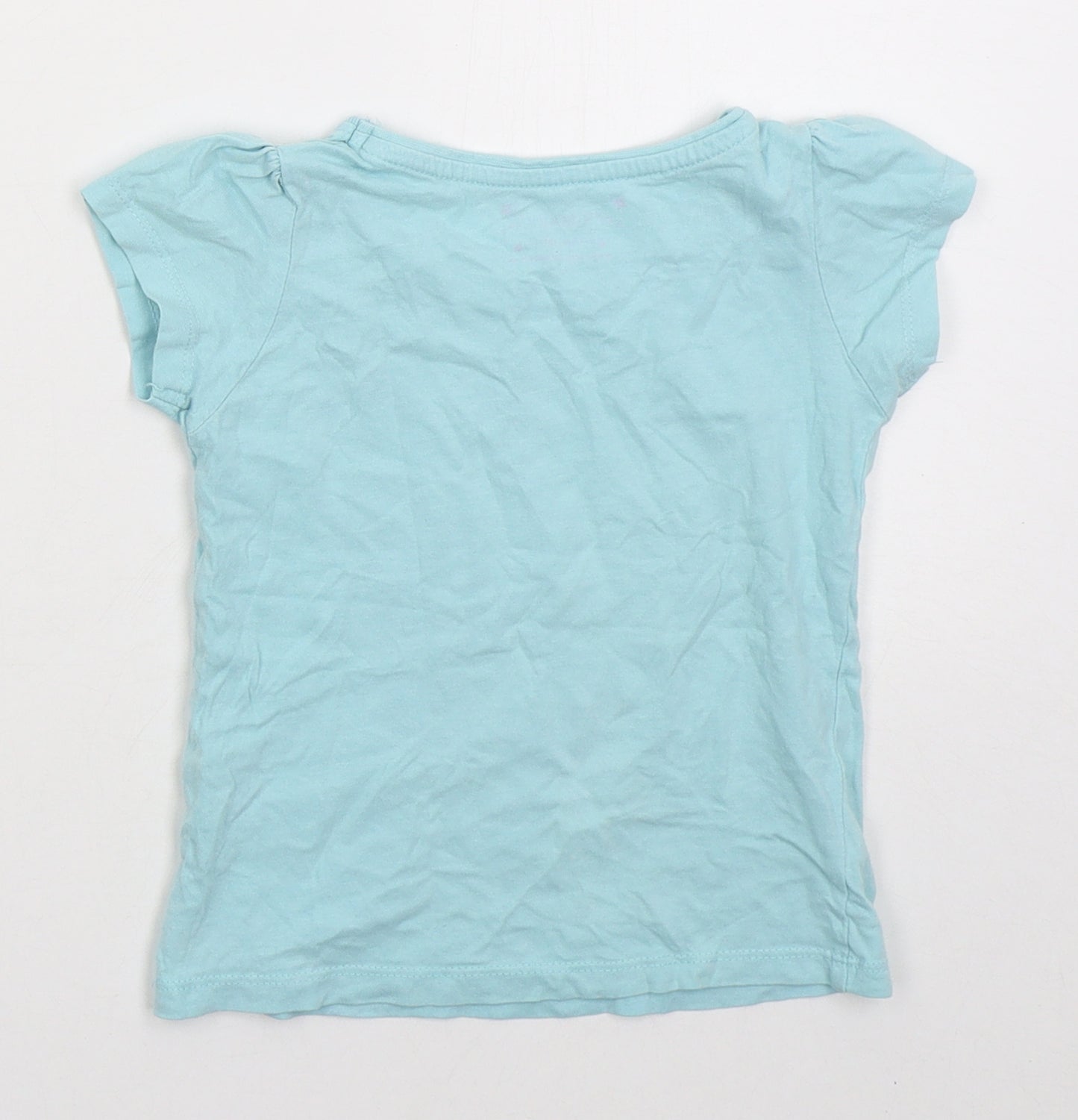 Primark Girls Blue  Cotton Basic T-Shirt Size 3-4 Years Crew Neck Pullover - I Love Daddy