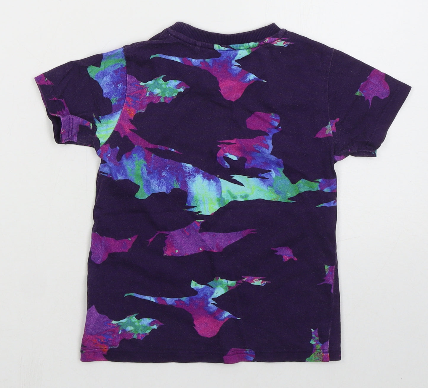 NEXT Boys Purple  Cotton Basic T-Shirt Size 3-4 Years Crew Neck Pullover - Little Legend