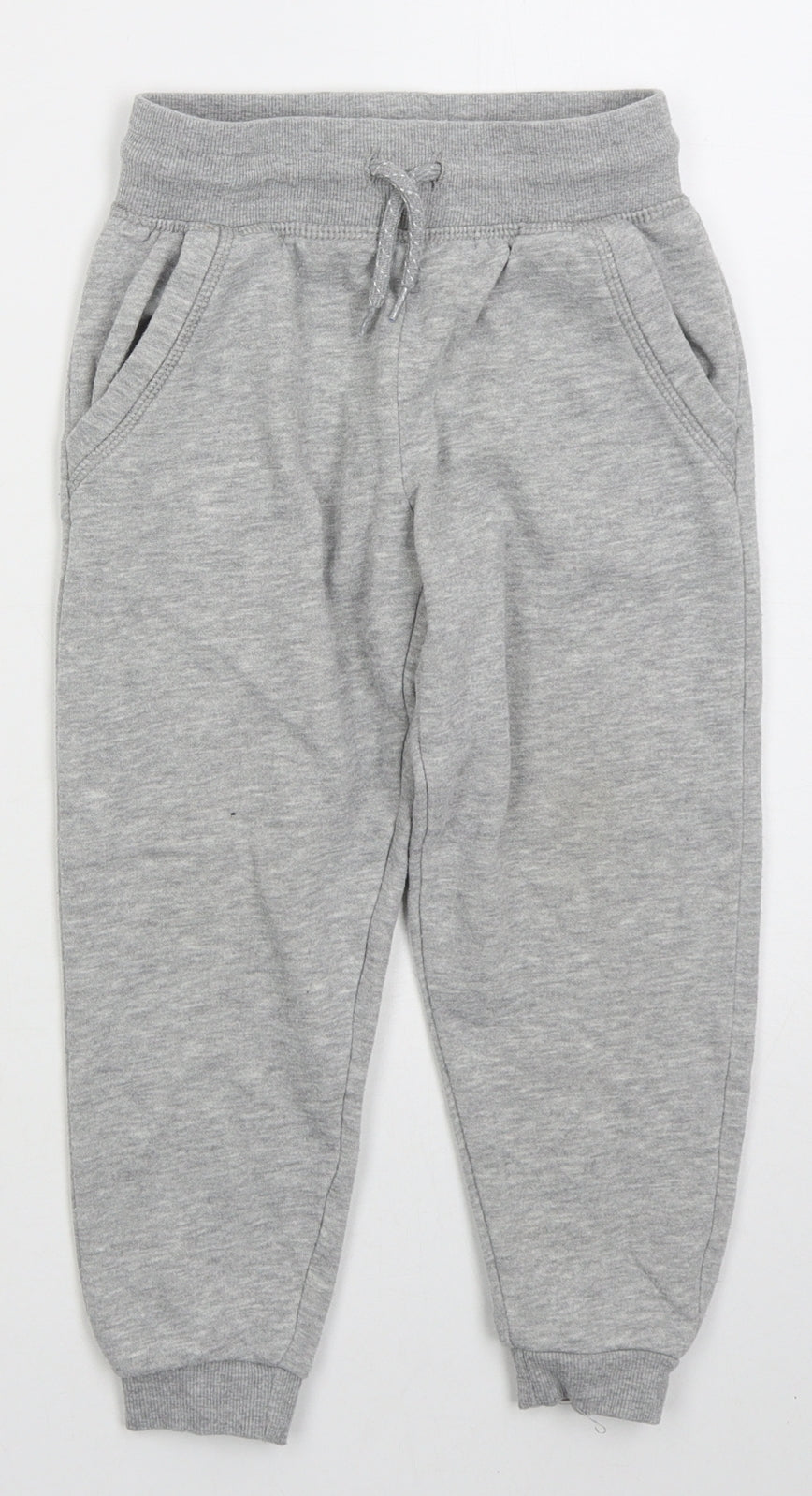 Primark Boys Grey  Cotton Sweatpants Trousers Size 4-5 Years  Regular Drawstring
