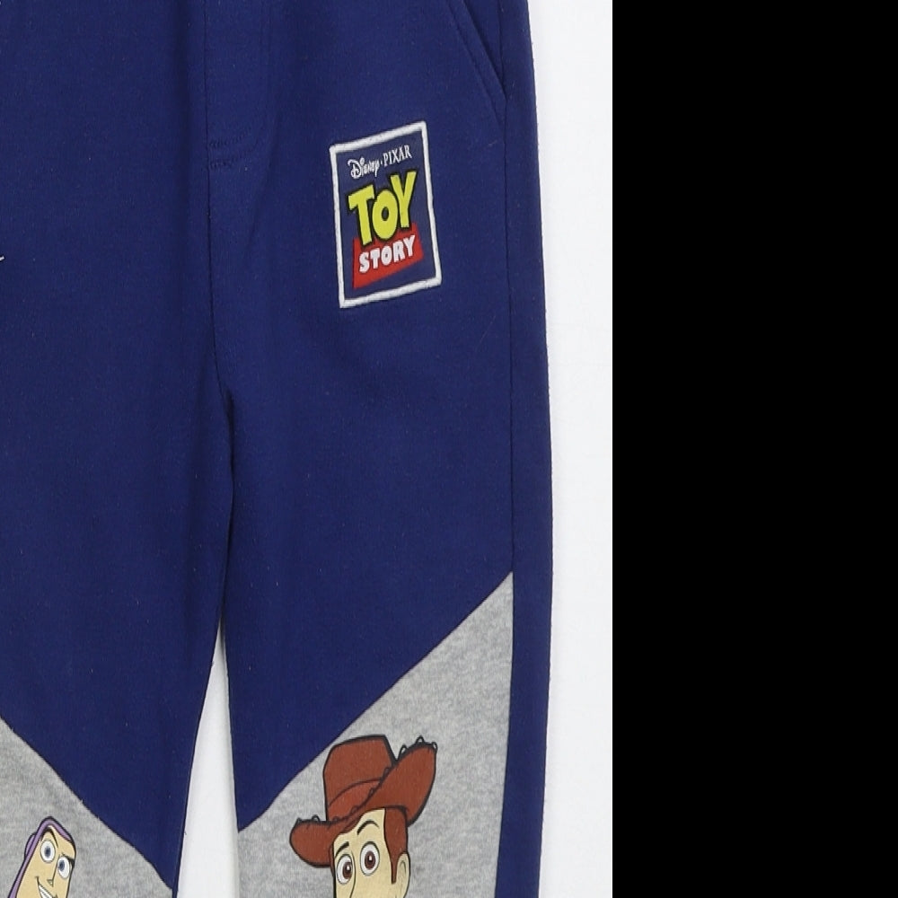 Tesco Boys Blue  Cotton Sweatpants Trousers Size 4-5 Years  Regular Drawstring - Toy Story