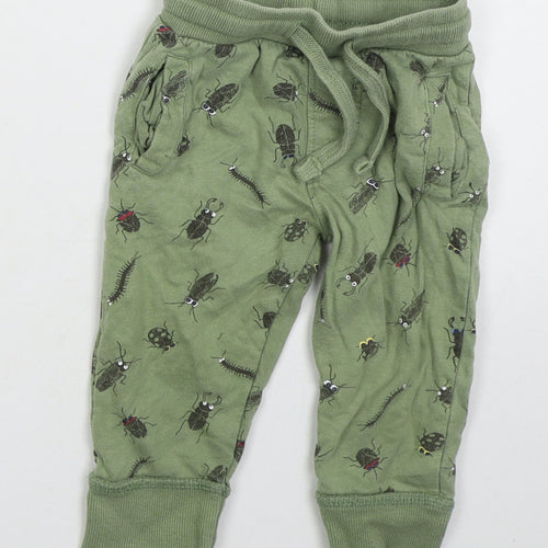 Urban Rascals Boys Green  Cotton Sweatpants Trousers Size 9-12 Months  Drawstring - Insects