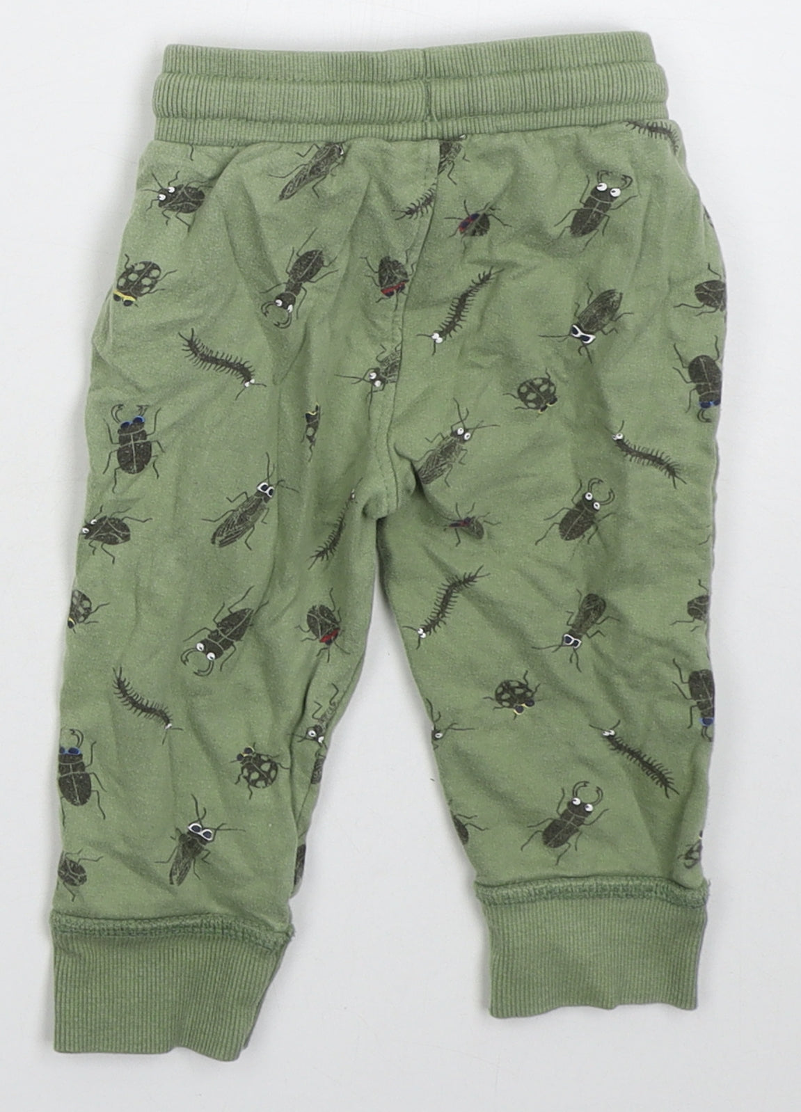 Urban Rascals Boys Green  Cotton Sweatpants Trousers Size 9-12 Months  Drawstring - Insects