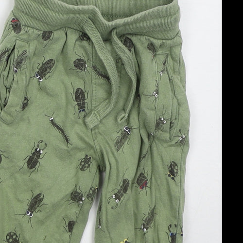 Urban Rascals Boys Green  Cotton Sweatpants Trousers Size 9-12 Months  Drawstring - Insects