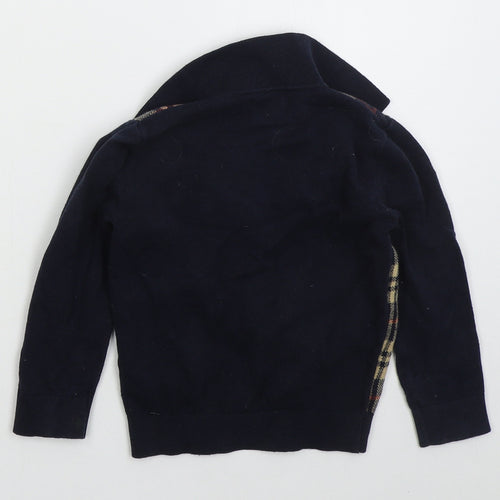 NEXT Boys Blue Collared Check Cotton Pullover Jumper Size 2-3 Years  Pullover