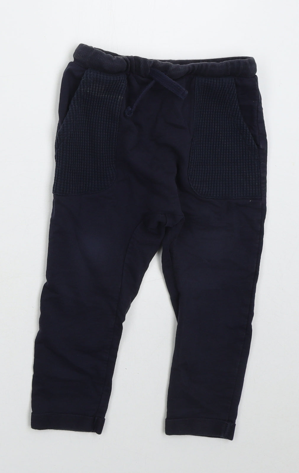 George Boys Blue  Cotton Sweatpants Trousers Size 2-3 Years  Regular Drawstring