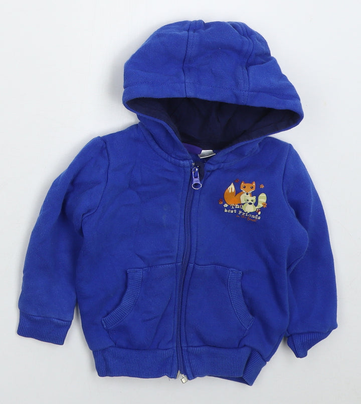 Lupilu Boys Blue Jacket Size 6-9 Months Zip - The Best Friends Fox Squirrel