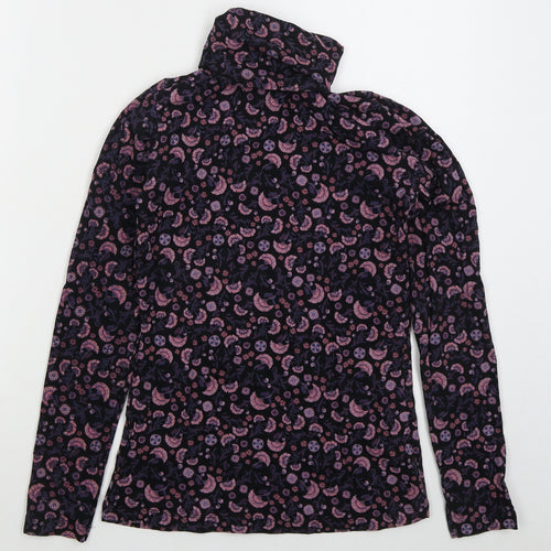 ESMARA Womens Pink Floral Cotton Basic T-Shirt Size S Roll Neck