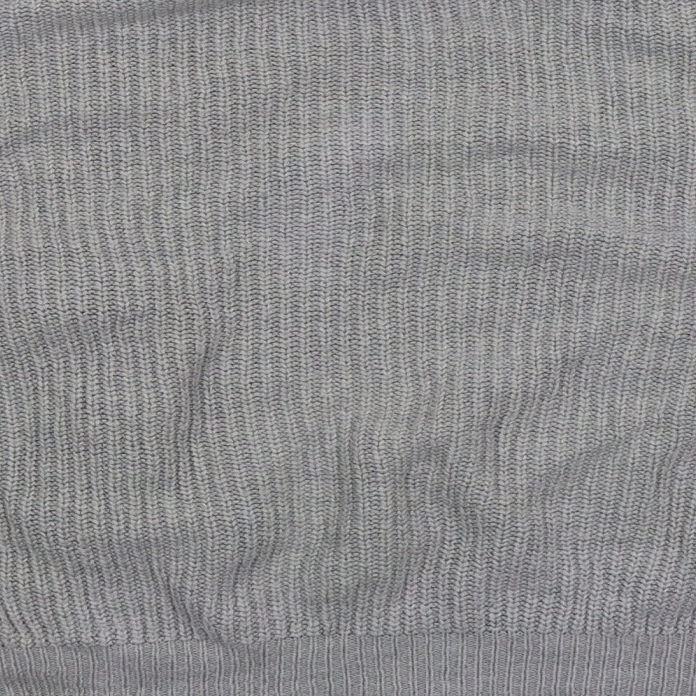 Pull&Bear Womens Grey Crew Neck  Acrylic Pullover Jumper Size S   - Burger Unicorn Rainbow