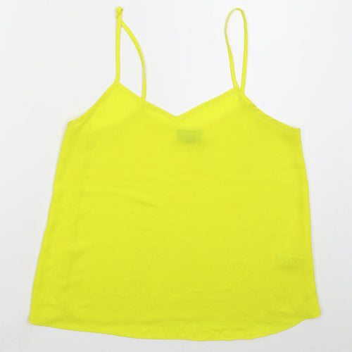 Topshop Womens Yellow  Polyester Basic Tank Size 8 V-Neck