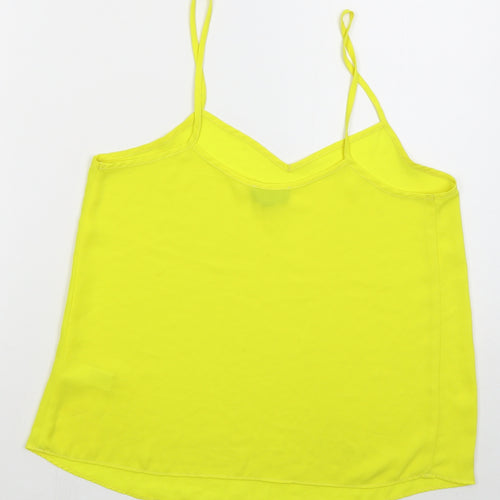 Topshop Womens Yellow  Polyester Basic Tank Size 8 V-Neck