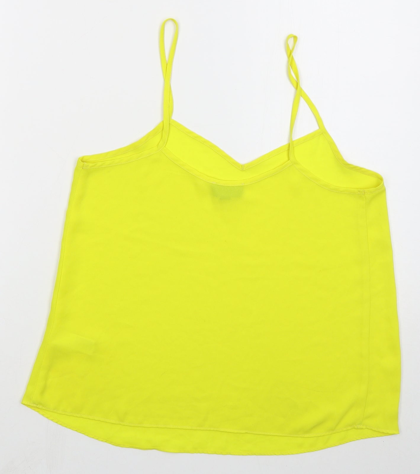 Topshop Womens Yellow  Polyester Basic Tank Size 8 V-Neck