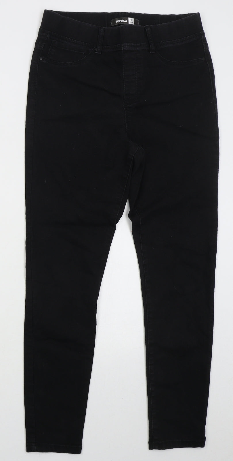 Pep&Co Womens Black  Cotton Jegging Jeans Size 12 L27 in Regular