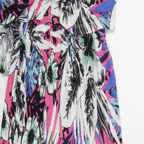 George Womens Pink Floral Viscose Maxi  Size 12  Scoop Neck Pullover