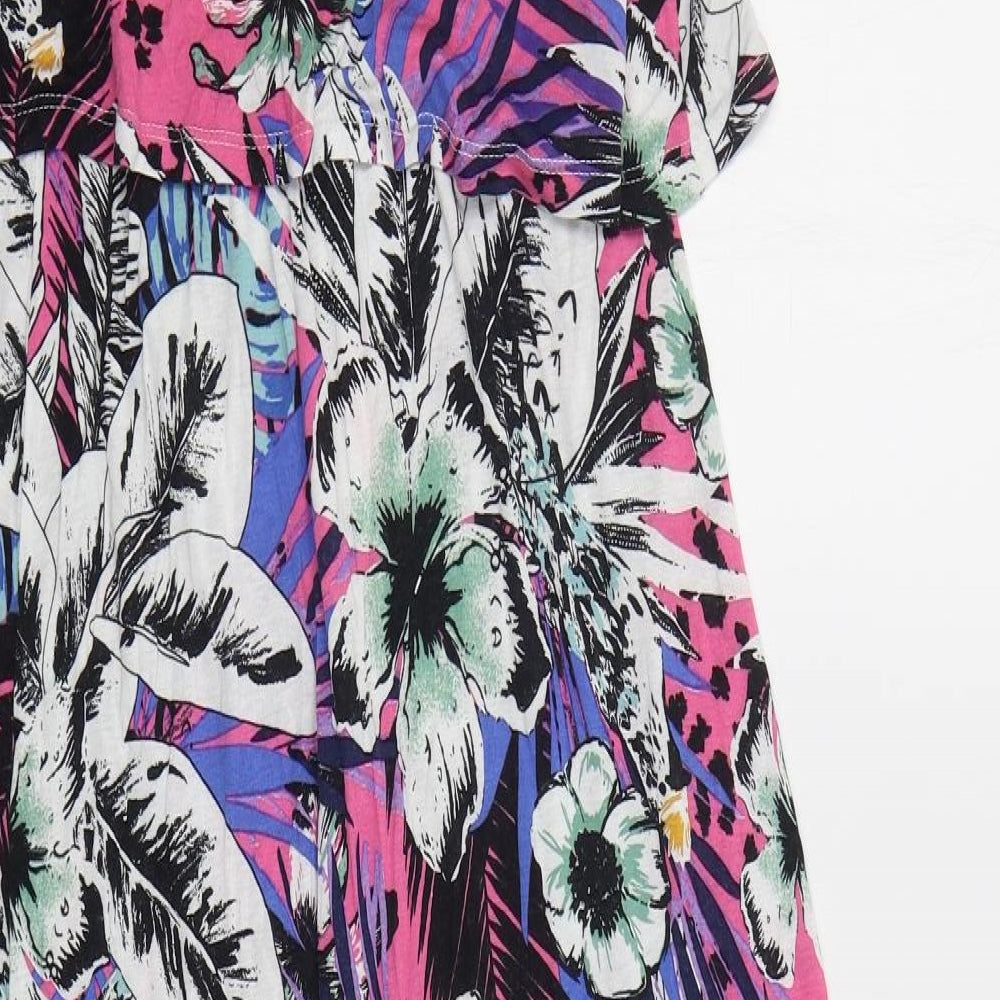 George Womens Pink Floral Viscose Maxi  Size 12  Scoop Neck Pullover