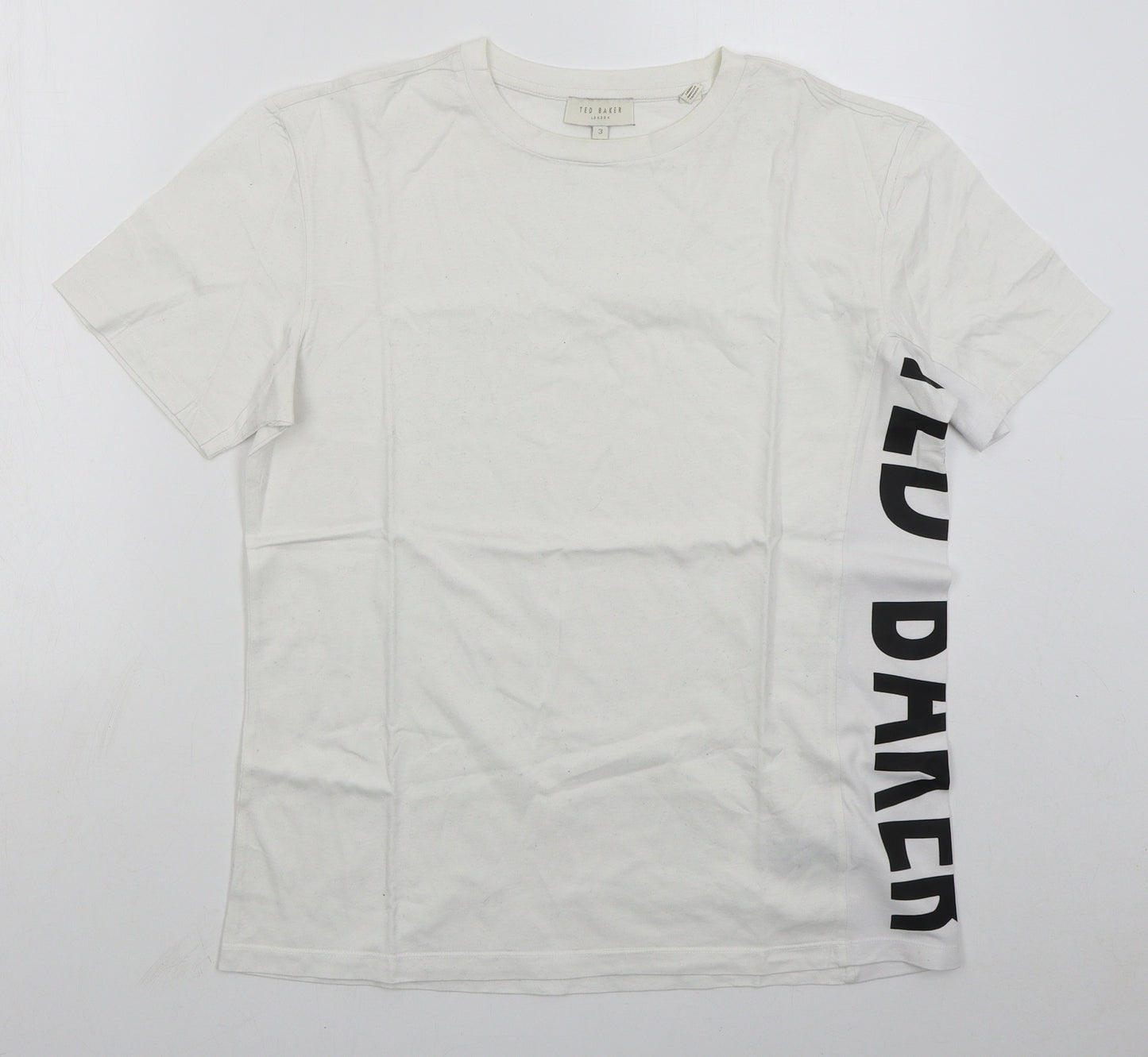 Ted Baker Mens White  Cotton  T-Shirt Size M Crew Neck