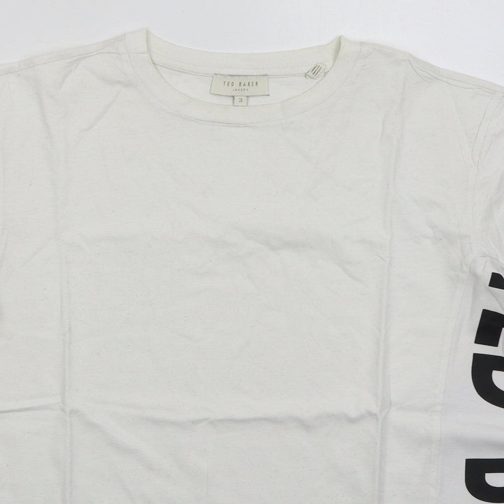 Ted Baker Mens White  Cotton  T-Shirt Size M Crew Neck