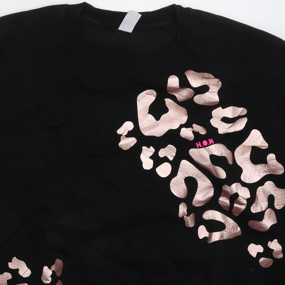 Preworn Womens Black Animal Print Cotton Pullover Sweatshirt Size M  Pullover - House of Neon