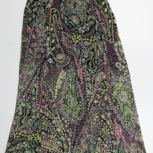 Costes Womens Green Floral Polyester Maxi Skirt Size M